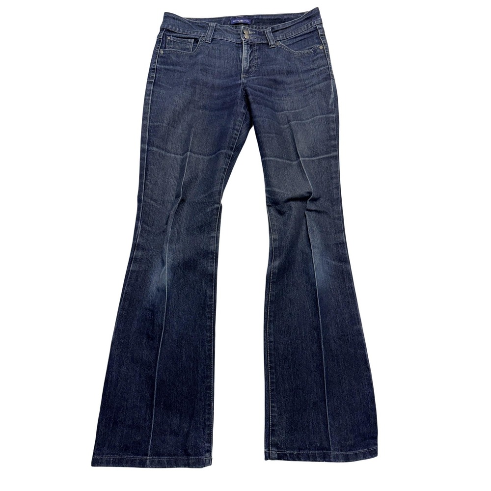 Bandolino Jeans Womens 8 Dark Wash Low Rise Bootcut Embroidered Studded Denim